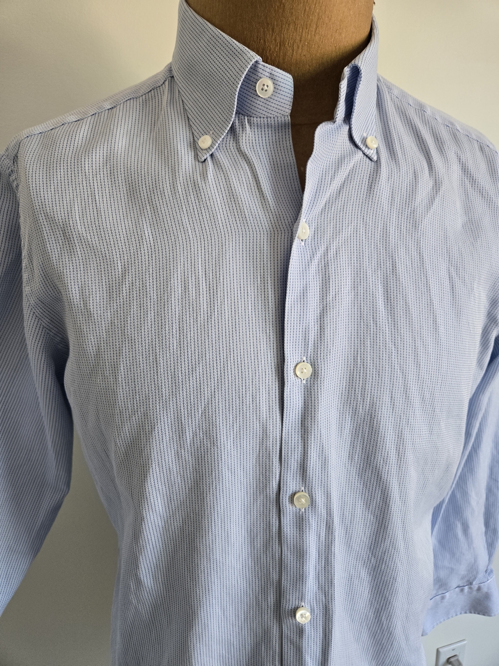 Ermenegildo Zegna Pale Blue Button-Down Dress Shirt
